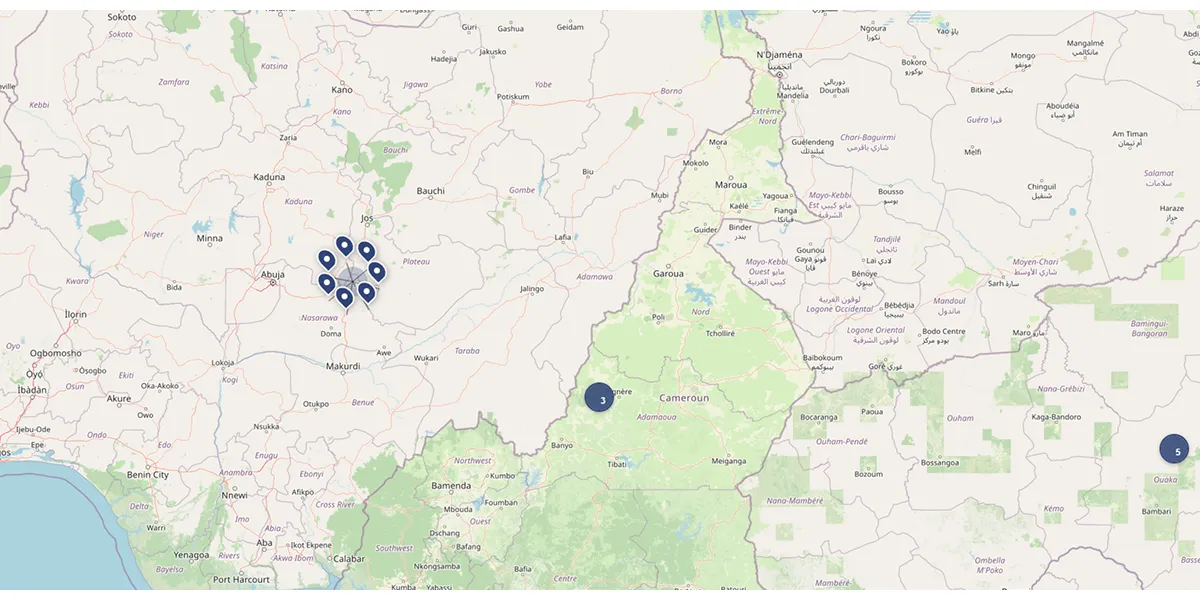 Marqueurs de la carte Miradi